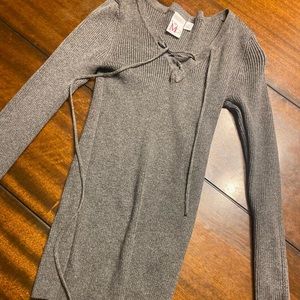 Crisscross tie sweater